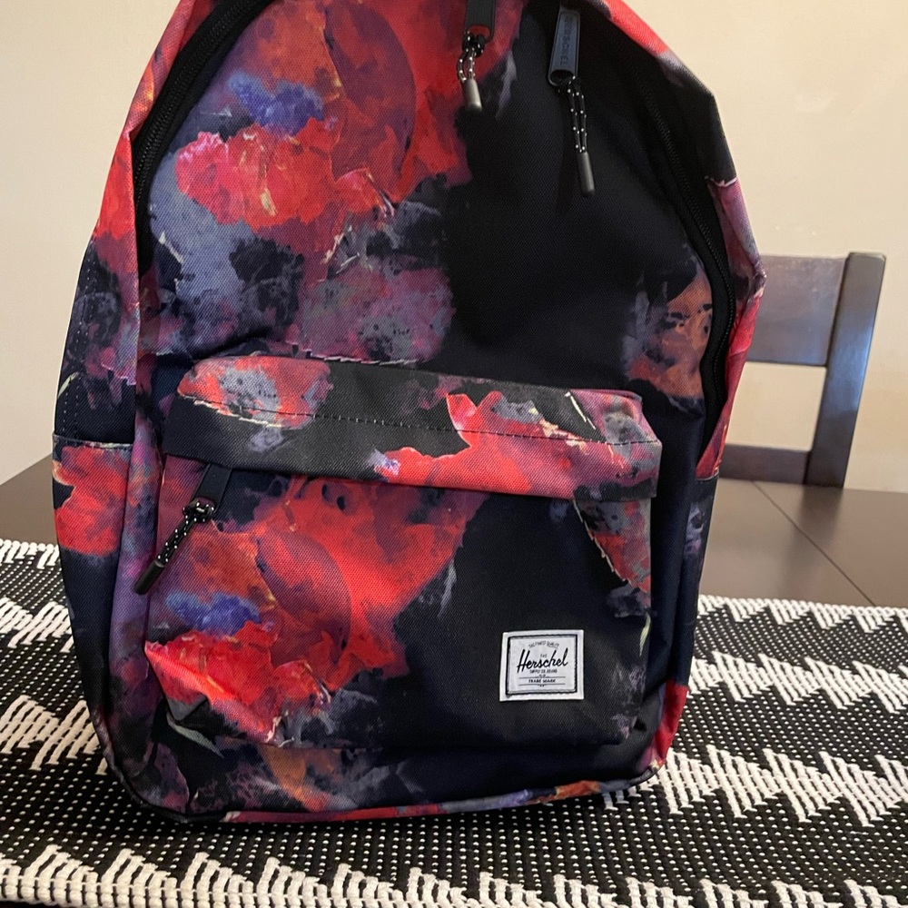 Herschel Red and Black Abstract Backpack
